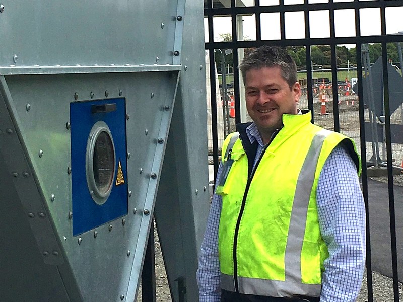 Scott Saunders on site with a dust filter unit